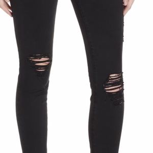 FRAME Denim Black Ripped Le Skinny de Jeanne 30